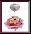 Arreglo floral primavera con globo